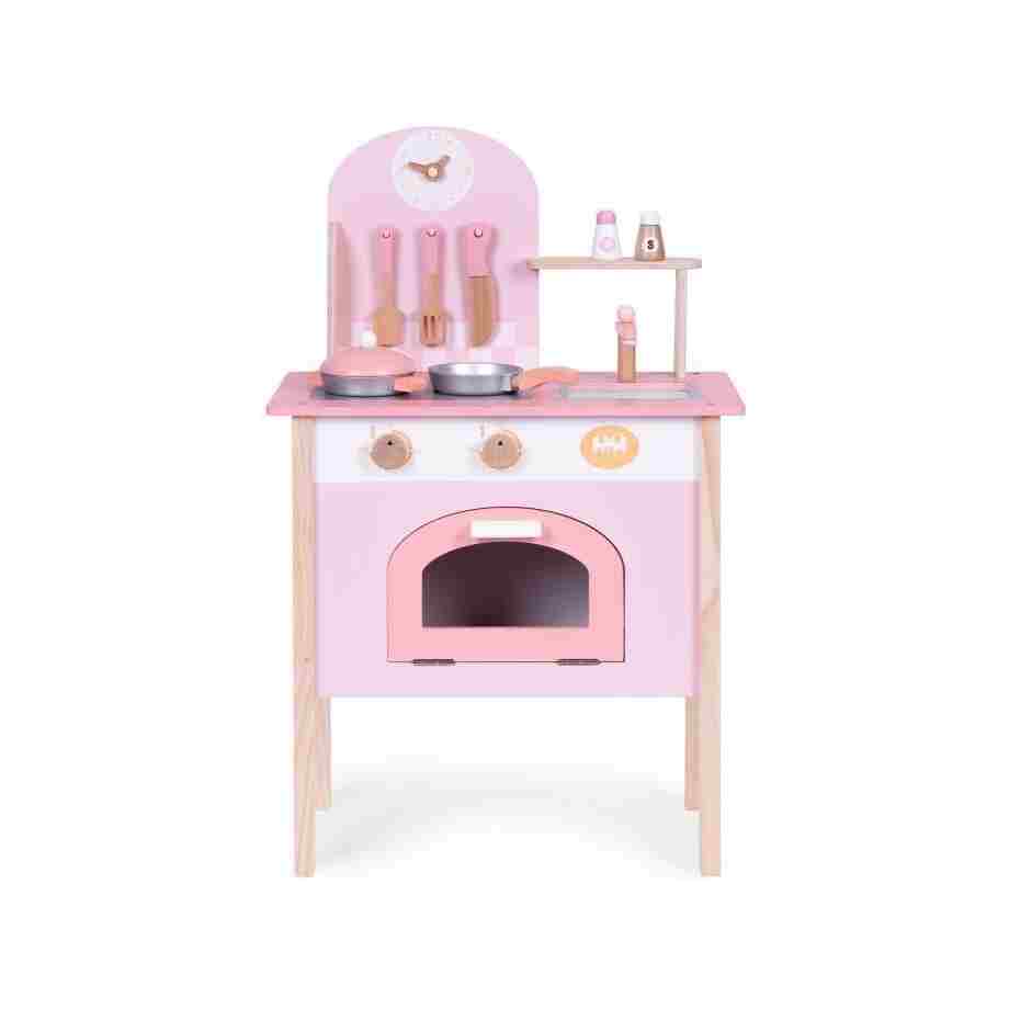 decija kuhinja pink sa 2 dodataka rernom slavinom i sudoperom ecotoys14123