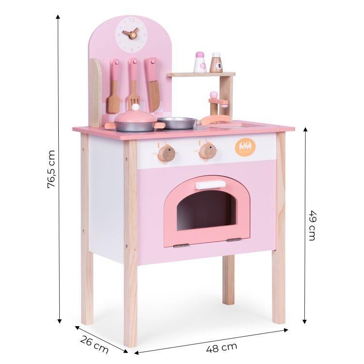 decija kuhinja pink sa 2 dodataka rernom slavinom i sudoperom ecotoys14128 Teddy Kids