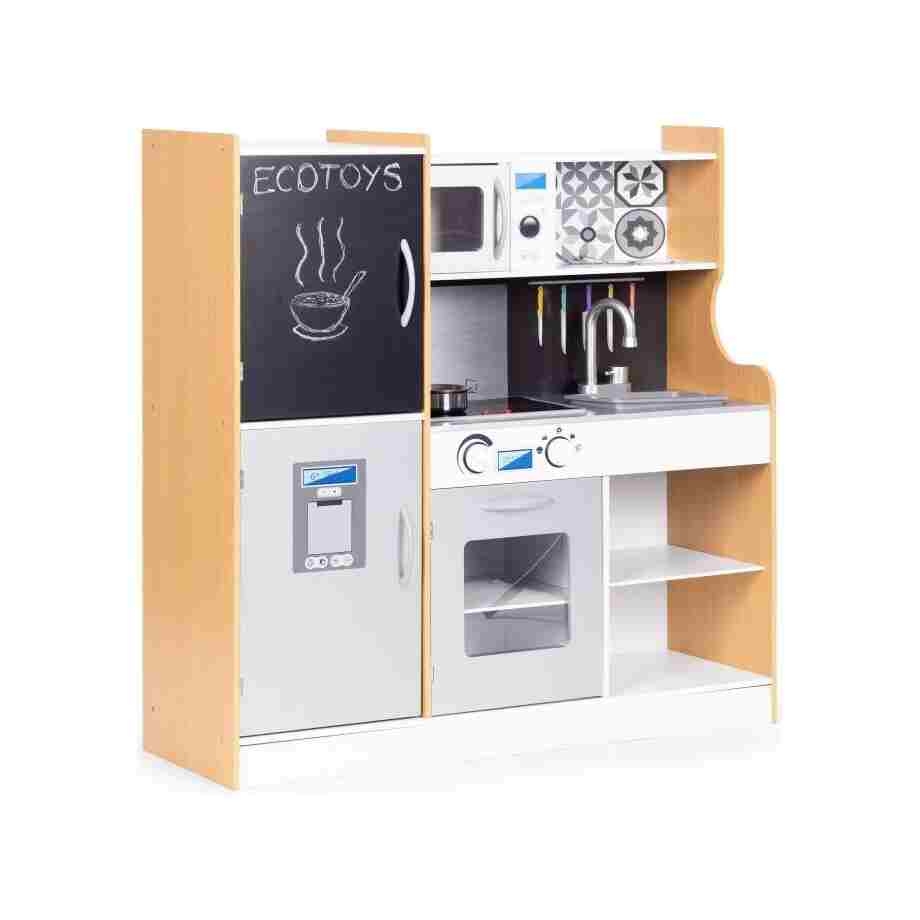 Dečija kuhinja sa zvukom i LED tablom za pisanje, metalni dodaci, MDF, 3+ godine, ECOTOYS Dečija kuhinja sa zvukom i LED tablom za pisanje, metalni dodaci, MDF, 3+ godine, ECOTOYS