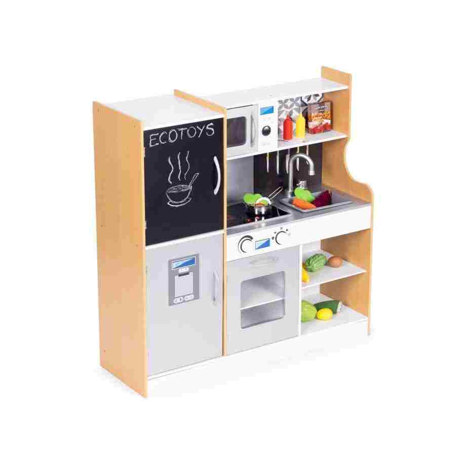 Dečija kuhinja sa zvukom i LED tablom za pisanje, metalni dodaci, MDF, 3+ godine, ECOTOYS Dečija kuhinja sa zvukom i LED tablom za pisanje, metalni dodaci, MDF, 3+ godine, ECOTOYS