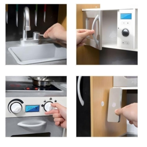 Dečija kuhinja sa zvukom i LED tablom za pisanje, metalni dodaci, MDF, 3+ godine, ECOTOYS Dečija kuhinja sa zvukom i LED tablom za pisanje, metalni dodaci, MDF, 3+ godine, ECOTOYS - Slika 6