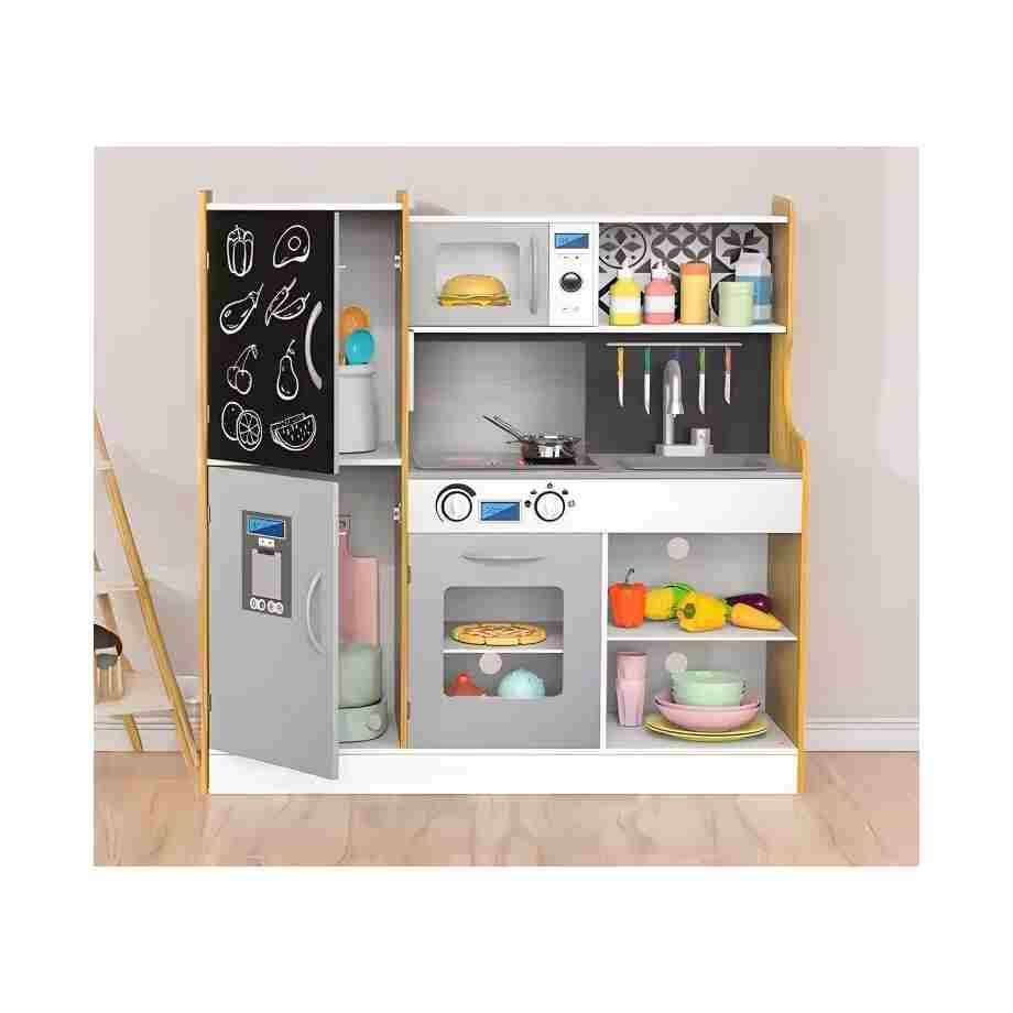 Dečija kuhinja sa zvukom i LED tablom za pisanje, metalni dodaci, MDF, 3+ godine, ECOTOYS Dečija kuhinja sa zvukom i LED tablom za pisanje, metalni dodaci, MDF, 3+ godine, ECOTOYS