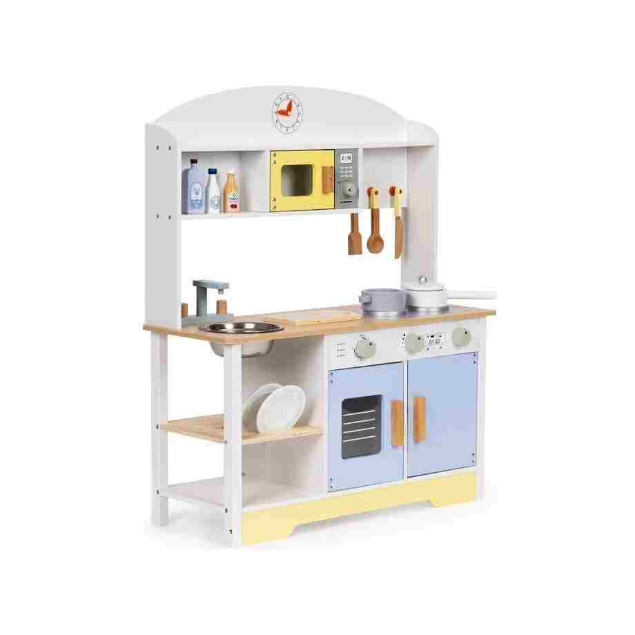 Dečija kuhinja – Rerna, mašina za pranje veša, mikrotalasna i 12 dodataka – ECOTOYS