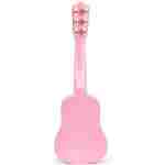 drvena gitara za decu sa metalnim žicama pink eco toys sa trzalicom