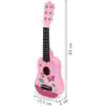 drvena gitara za decu sa metalnim žicama pink eco toys sa trzalicom
