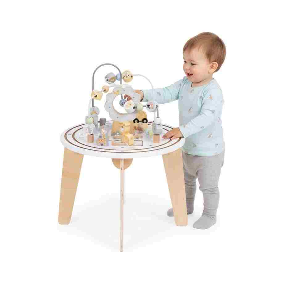 Drveni 5u1 edukativni interaktivni sto za decu – lavirint, perlice na žici (rolerkoster), vozić, ogledalo, ECOTOYS drveni 5u1 edukativni interaktivni sto za decu – lavirint perlice na5347010
