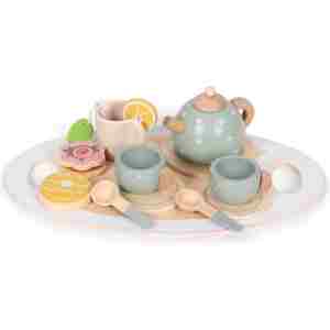 Drveni set za čaj – čajnik, šoljice, 14 delova – ECOTOYS