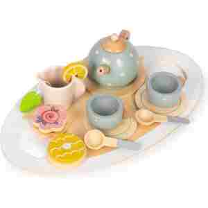 Drveni set za čaj – čajnik, šoljice, 14 delova – ECOTOYS - Slika 3