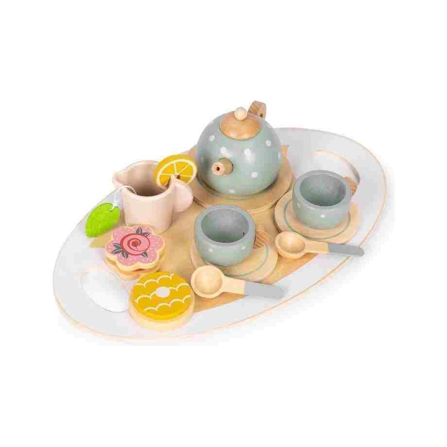 drveni set za caj – cajnik soljice 14 delova – ecotoys5342999