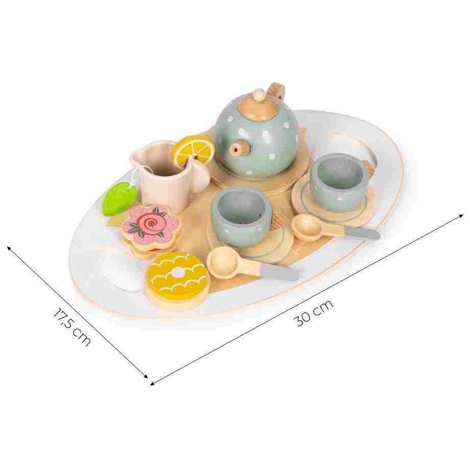 drveni set za caj – cajnik soljice 14 delova – ecotoys5343005