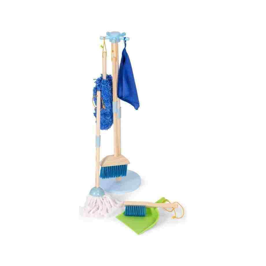 drveni set za ciscenje za decu – metla mop i dubrovnik 7 delova –5342954