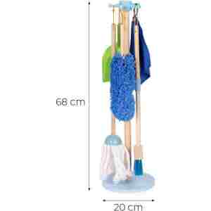 Drveni set za čišćenje za decu – metla, mop i đubrovnik, 7 delova – ECOTOYS - Slika 7
