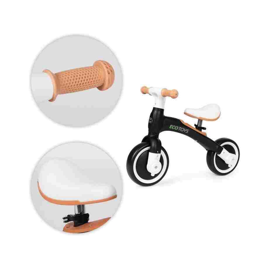 ecotoys balans bicikl sa pedalama i pomocnim tockovima 3u1 black5343017
