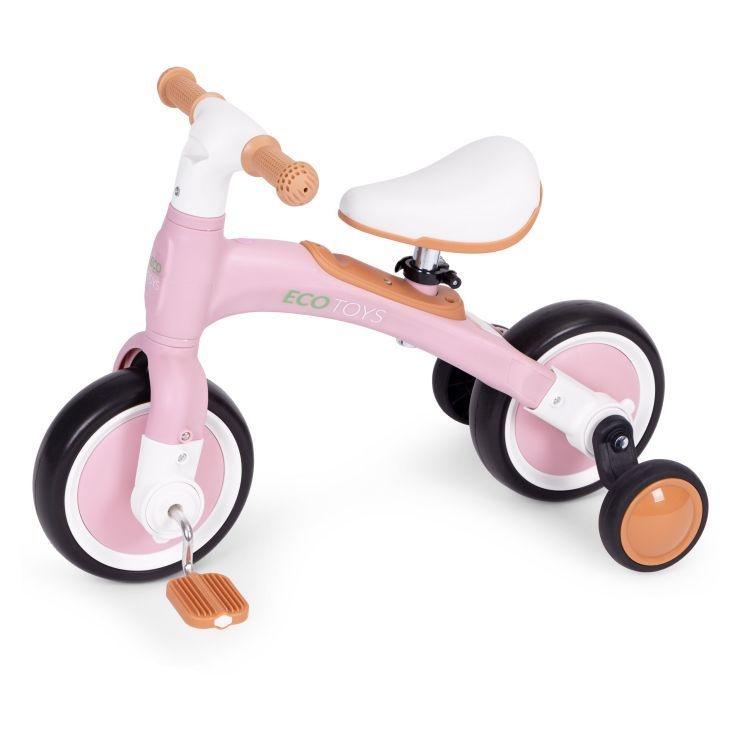 ecotoys balans bicikl sa pedalama i pomocnim tockovima 3u1 pink13540