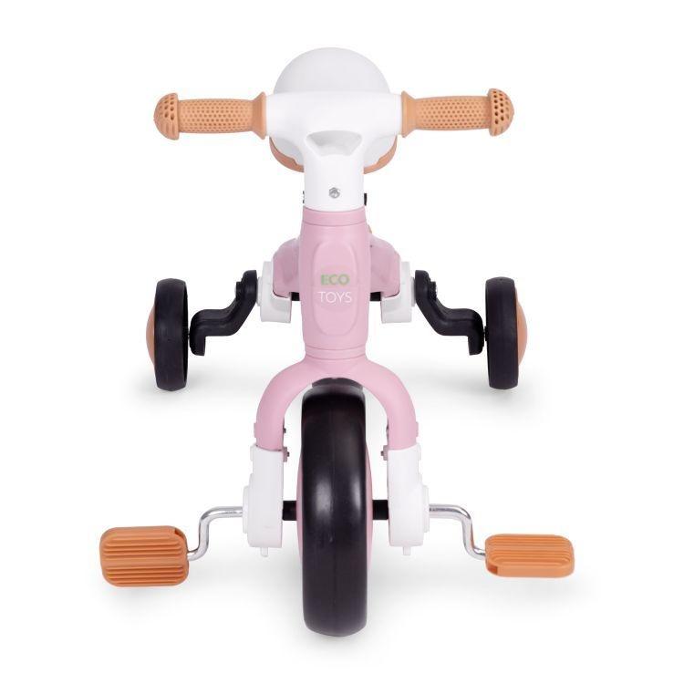 ecotoys balans bicikl sa pedalama i pomocnim tockovima 3u1 pink13542