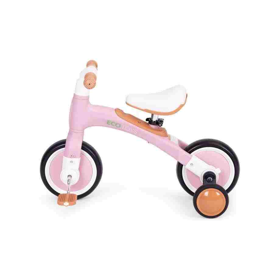 ecotoys balans bicikl sa pedalama i pomocnim tockovima 3u1 pink13543