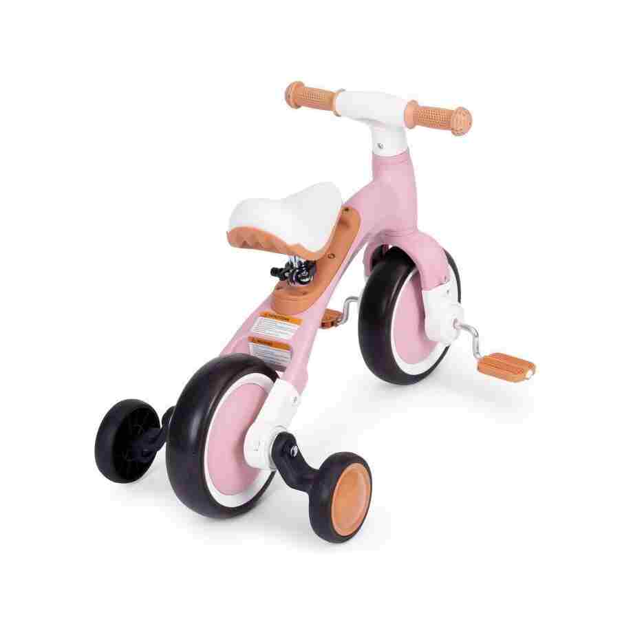 ecotoys balans bicikl sa pedalama i pomocnim tockovima 3u1 pink13544
