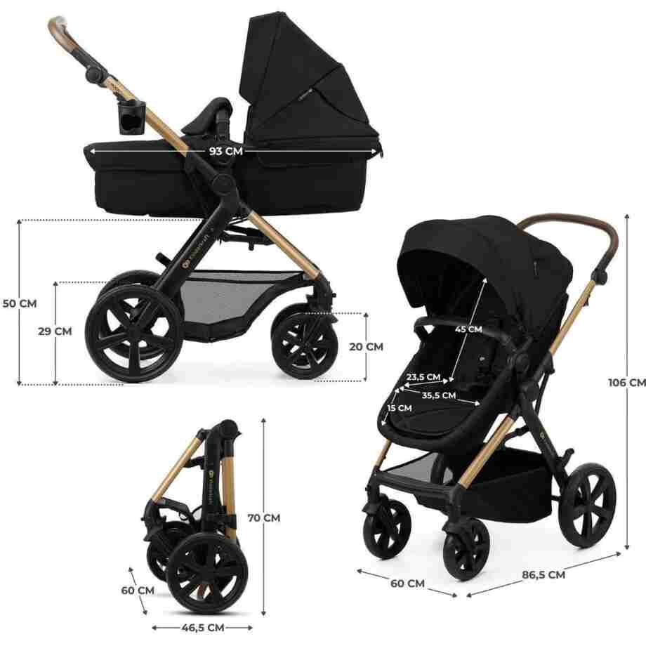 KINDERKRAFT MOOV 2 KOLICA ZA BEBE 3U1 PURE BLACK kinderkraft moov 2 kolica za bebe 3u1 pure black17509