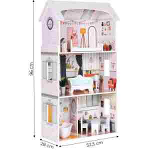 Kućica za lutke Alice na 3 sprata, 4 sobe, set sa 9 komada nameštaja – ECOTOYS Kućica za lutke Alice na 3 sprata, 4 sobe, set sa 9 komada nameštaja – ECOTOYS - Slika 7