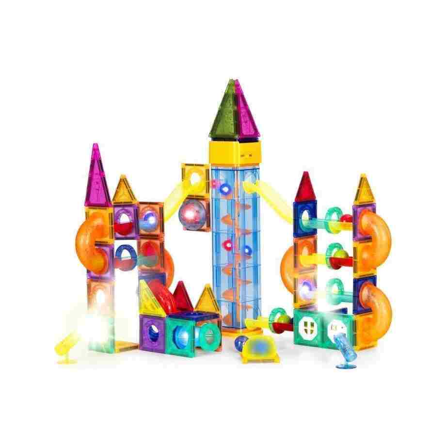 magnetni svetleci set blokova sa stazom za kuglice 134 dela5346680