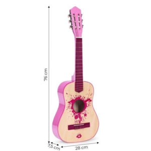 Roze velika gitara za decu – ECOTOYS - Slika 4