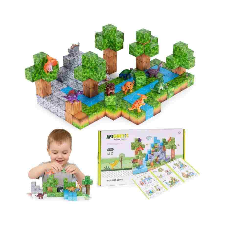 set magnetnih kocki za decu – 142 dela kocke i dinosaurisi5347130