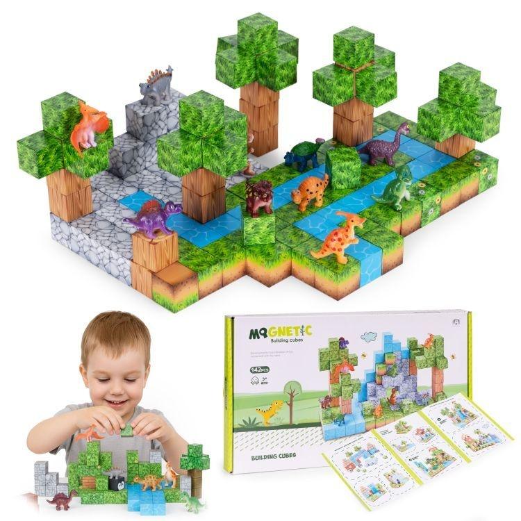 set magnetnih kocki za decu – 142 dela kocke i dinosaurisi5347130