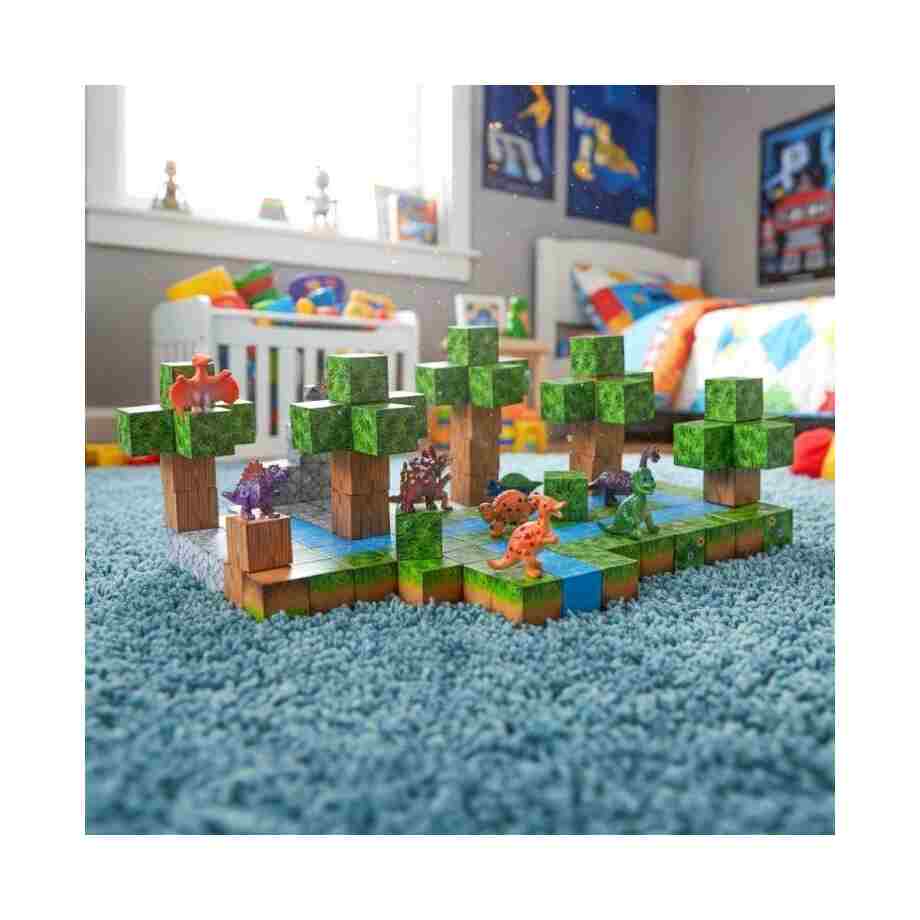 Set magnetnih kocki za decu – 142 dela, kocke i dinosaurisi