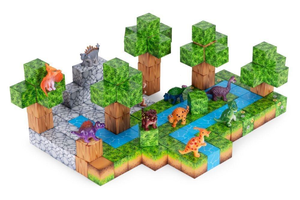 Set magnetnih kocki za decu – 142 dela, kocke i dinosaurisi