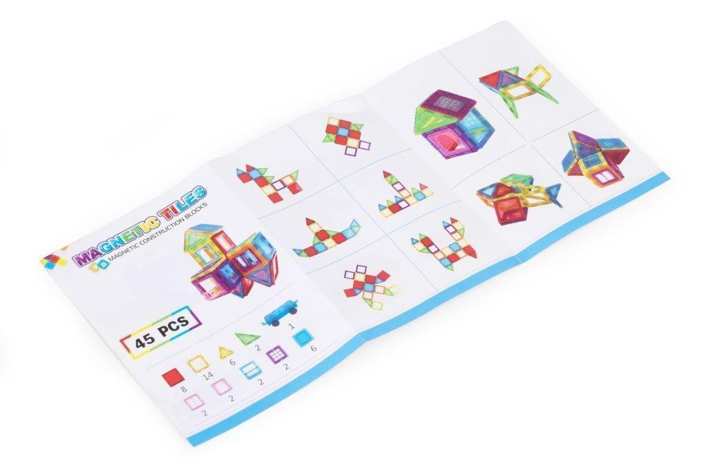 Set magnetnih kocki za decu – kuća i auto, 45 delova