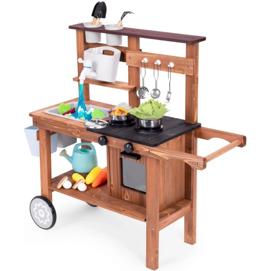 spoljna drvena kuhinja sa dodacima za igru u pesku i blatu 04 ecotoys5345894