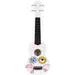 Ukulele drvena gitara za decu sa 4 najlonske žice i trzalicom bela– ECOTOYS - Slika 1