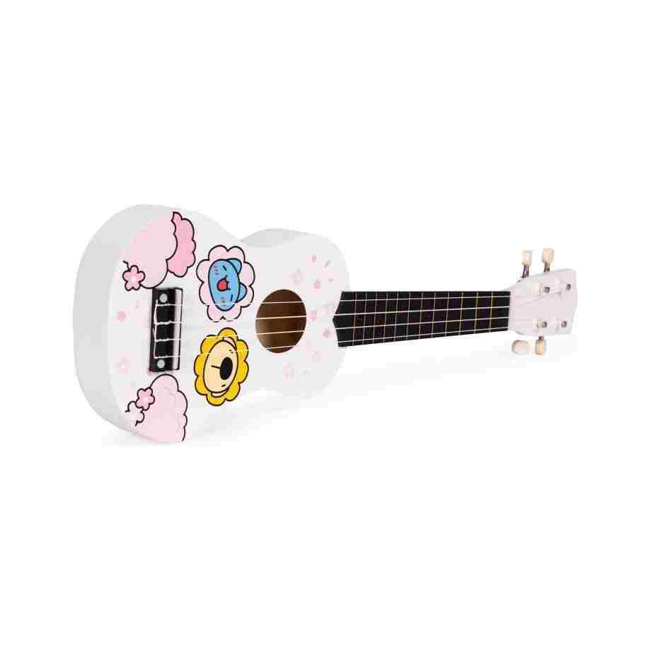 ukulele drvena gitara za decu sa 4 najlonske zice i trzalicom bela–5346890