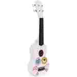Ukulele drvena gitara za decu sa 4 najlonske žice i trzalicom bela– ECOTOYS - Slika 5