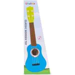 Ukulele drvena gitara za decu sa 4 najlonske žice i trzalicom bela– ECOTOYS - Slika 7
