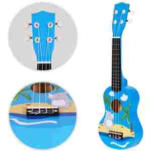 Ukulele drvena gitara za decu sa 4 najlonske žice i trzalicom plava – ECOTOYS Ukulele drvena gitara za decu sa 4 najlonske žice i trzalicom plava – ECOTOYS - Slika 7