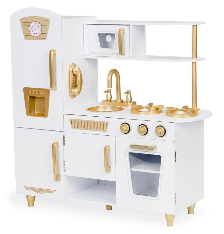 velika drvena kuhinja za decu white and gold13684
