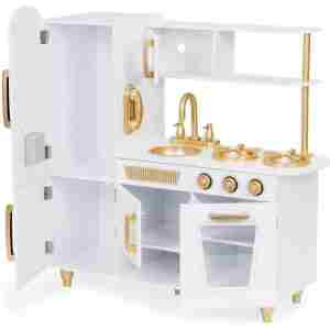 Velika drvena kuhinja za decu white and gold Velika drvena kuhinja za decu white and gold - Slika 3