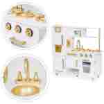 Velika drvena kuhinja za decu white and gold - Slika 4
