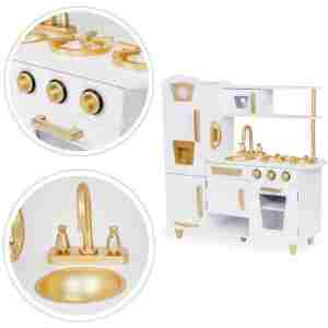 Velika drvena kuhinja za decu white and gold Velika drvena kuhinja za decu white and gold - Slika 4