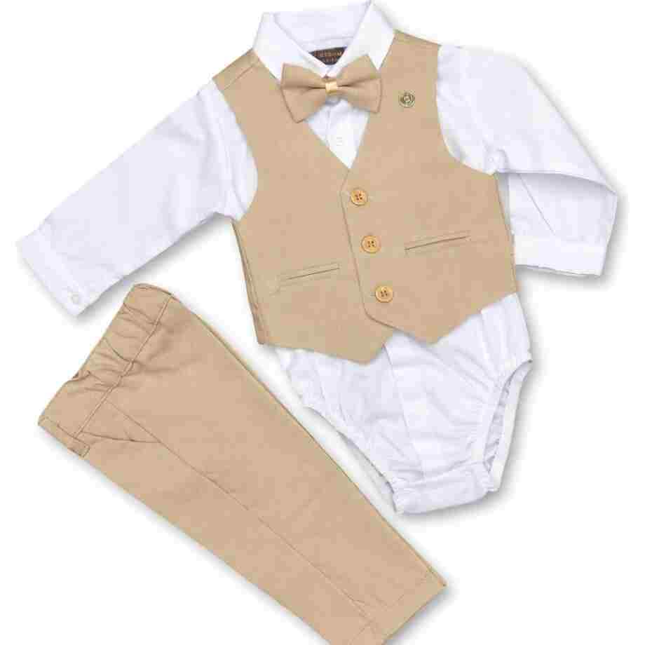 elegantni komplet bodi bez 06-18 bež za bebe