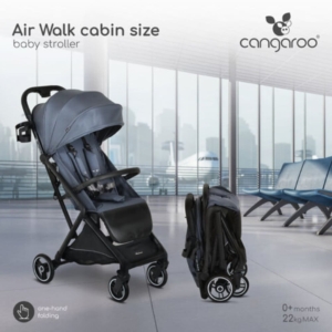 Cangaroo Kolica za avion Airwalk – Greystone Cangaroo kolica za avion Airwalk u boji greystone bliži prikaz