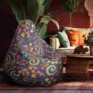 Lazy Bag - Šareni boho ljubičasti cvetni dezen - 080 lazy bag za decu univerzalna veličina od šoteks materijala