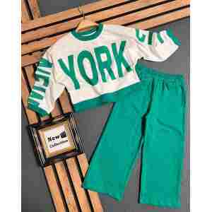 trenerka za devojčice new york city sa modernim printom i širim pantalonama