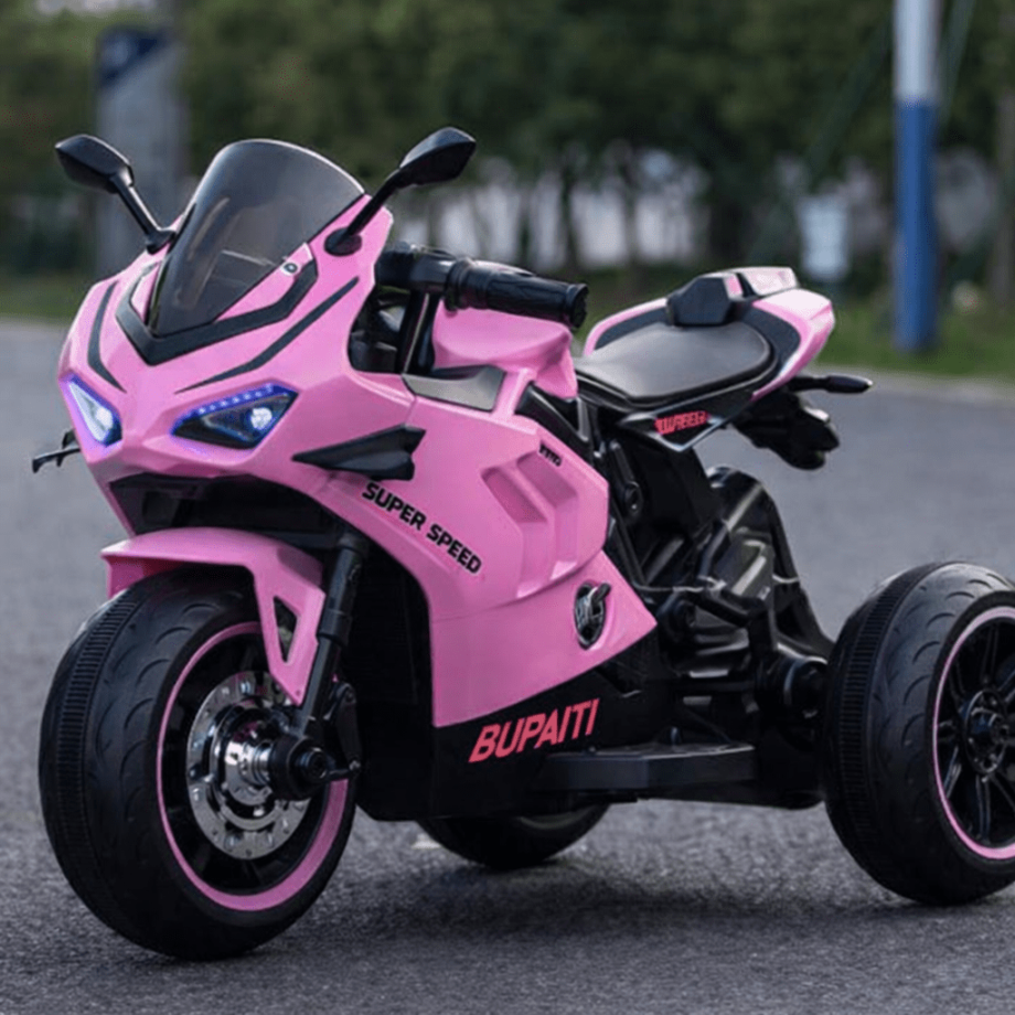 dečiji motor na akumulator roze sportski model sa pomoćnim točkićima
