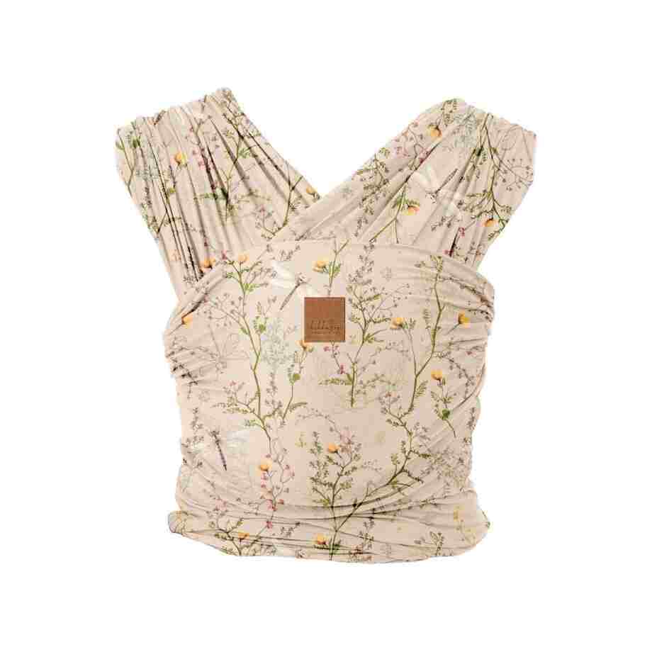 kengur marama za bebe isla secret garden beige bež marama za nošenje bebe sa floralnim motivom