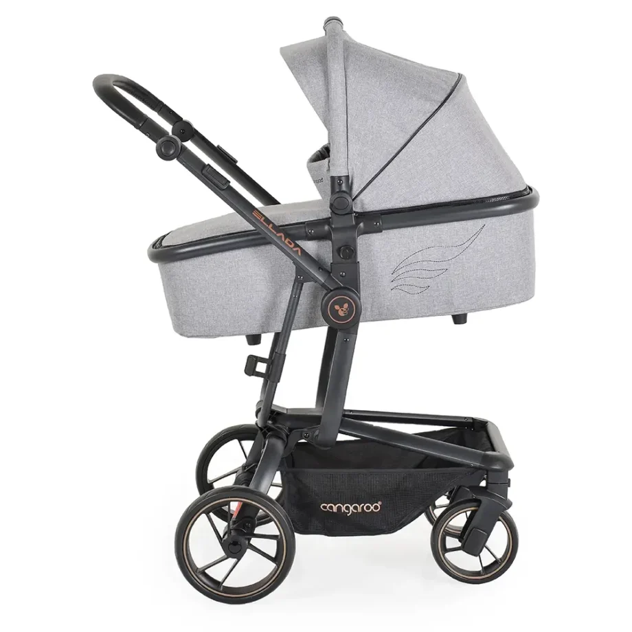 Kolica za bebe Ellada 3u1 I size Grey cvrsta korpa za novorodjence sa detaljima 1