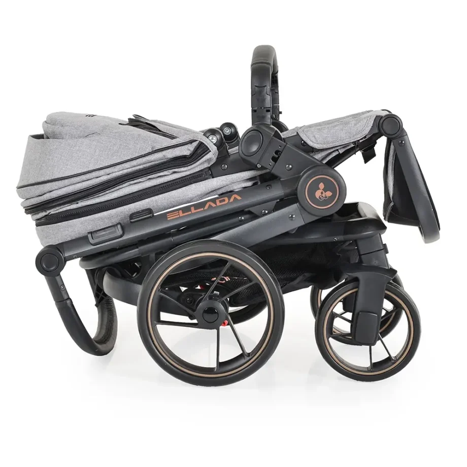 Kolica za bebe Ellada 3u1 I size Grey kompaktno sklapanje rama kolica sa sportskim delom 1