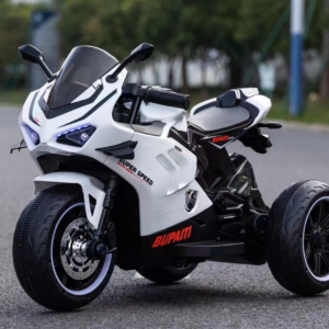 Dečiji motor na akumulator BELI dečiji motor na akumulator beli sportski model sa pomoćnim točkićima