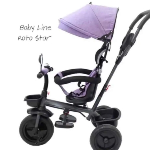 tricikl baby line roto star ljubičasti sa rotirajucim sedistem i tendom